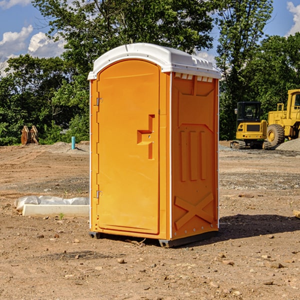 how often are the porta potties cleaned and serviced during a rental period in Russellville